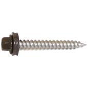 Reliable Fasteners Metal Roofing Screws with Neoprene Washer - Dark Brown - 100 Per Pack - #9 x 2-in