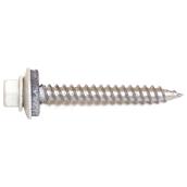 Reliable Hex-Head Roofing Screws with Neoprene Washer - White - Dacrotized - #9 x 1-in