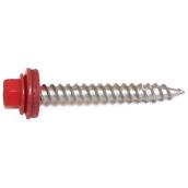 Reliable Hex Head Metal Roofing Screws with Neoprene Washer - Dacrotized - Bright Red - 400 Per Pack - #9 x 1-in