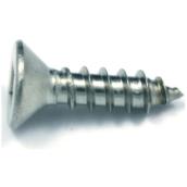 Vis à tête plate de Reliable, no 10, 5/8 po, empreinte carrée, acier inoxydable, paquet de 7