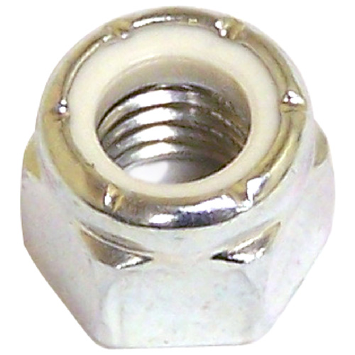 Écrous de sécurité hexagonaux à bague de nylon d'Attaches Reliable, 3/8 po de diamètre, 16 pas, zingués, boîte de 6