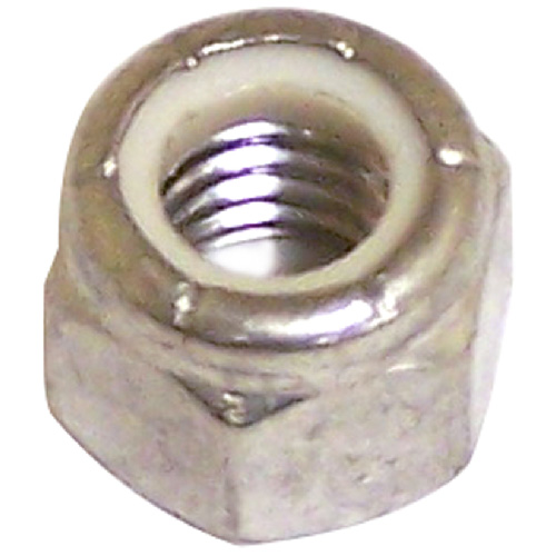 Écrous de sécurité hexagonaux à bague de nylon d'Attaches Reliable, 1/4 po p., 20 pas, acier inoxydable, zingués, 5/pqt