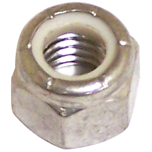 Écrous de sécurité hexagonaux à bague de nylon d'Attaches Reliable, 3/8 po p., 16 pas, acier inoxydable, zingués, 3/pqt