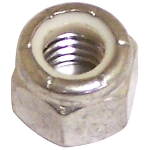 Écrous de sécurité hexagonaux à bague de nylon d'Attaches Reliable, 1/4 po p., 20 pas, acier inoxydable, zingués, 25/pqt