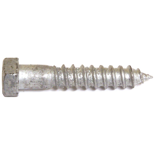 Reliable Fasteners Hex-Head Hot-Dip Galvanized Steel Lag Bolt - 1/4-in x 3-in - Self-Tapping - 50 Per Pack