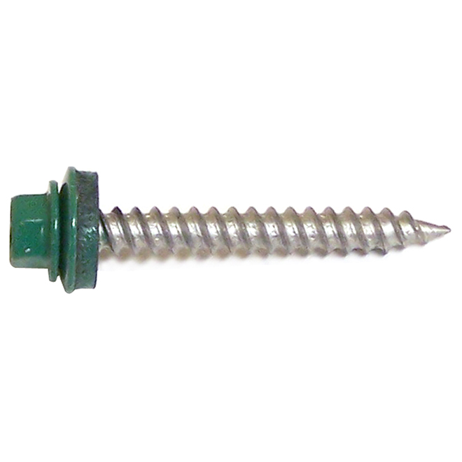 Reliable Fasteners Roof Metal Screws - Forest Green - Hex Head - Steel - #9 dia x 1 1/2-in L - 500-Pack