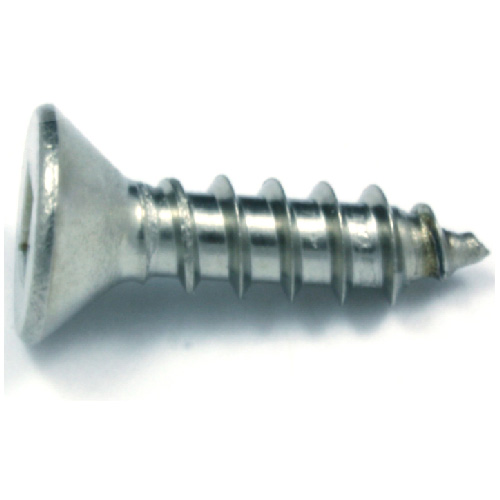 Reliable Fasteners Flat-Head Stainless Steel Square Screw - #8 x 1-in - Self-Tapping - Type A - 5 Per Pack