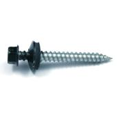 Reliable Fasteners Roof Metal Screws - Black - Hex Head - Steel - #9 dia x 1-in L - 100-Pack