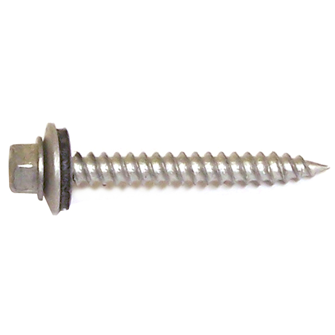 Reliable Fasteners Roof Metal Screws - Hex Head with Steel and Neoprene Washer - #9 dia x 1-in L - 6-Pack