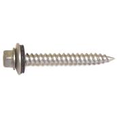 Reliable Fasteners Roof Metal Screws - Hex Head with Steel and Neoprene Washer - #9 dia x 1-in L - 6-Pack