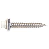 Reliable Fasteners Roof Metal Screws - White - Hex Head - Steel - #9 dia x 1 1/2-in L - 500-Pack