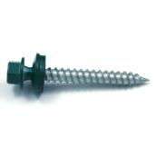 Reliable Fasteners Roof Metal Screws - Dark Green Hex Head - Steel and Naoprene Washer - #9 dia x 1-in L - 100-Pack