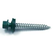 Reliable Fasteners Roof Metal Screws - Forest Green Hex Head - Steel and Naoprene Washer - #9 dia x 1-in L - 100-Pack