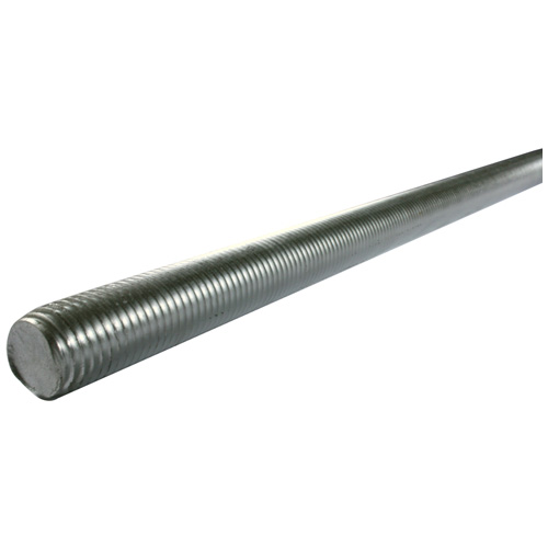 Tige filetée Reliable, acier plaqué zinc, extrémité verte, 72 po de long x 7/16 po de diamètre