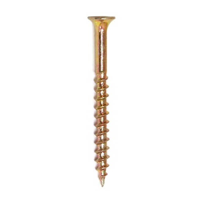 Reliable Fasteners Yellow Zinc All-Purpose Bugle-Head Wood Screws - #10 x 6-in L - Square Drive - 100 Per Pack