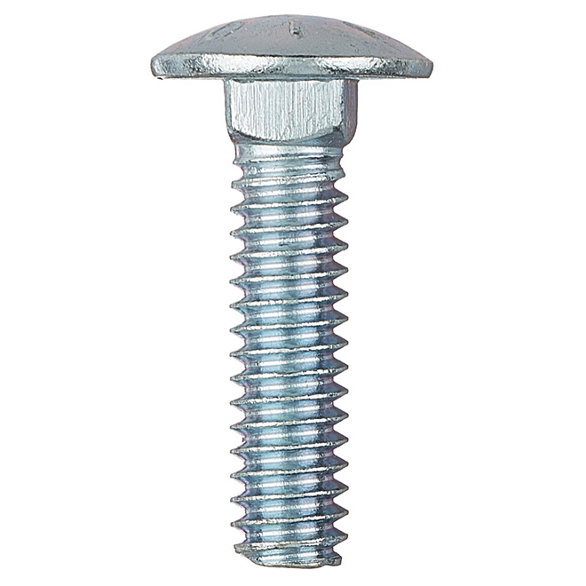 Reliable Fasteners Round Head Carriage Bolts - 1/4-20 Dia x 1-in - Full Thread - Zinc-Plated - 50 Per Pack