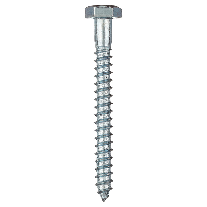 Reliable Hex Head Lag Screws - Coarse Thread - Zinc Plated - 1/4-in x 2 1/2-in L - Box of 50