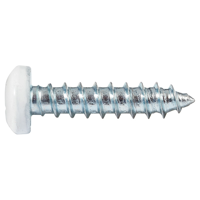 Reliable | Fasteners Pan Head Metal Screws - Square Drive - White - 10 Per Pack - #8 X 3/4-In L | Rona
