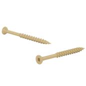 Vis pour bois traité Attaches Reliable, tête plate à pointes, beige, filetage normal, no 8 x 3 po, boîte de 868