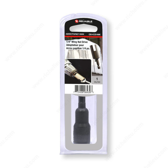 Reliable Wing Nut Driver Adapters - 3-in x 1/4-in - Steel