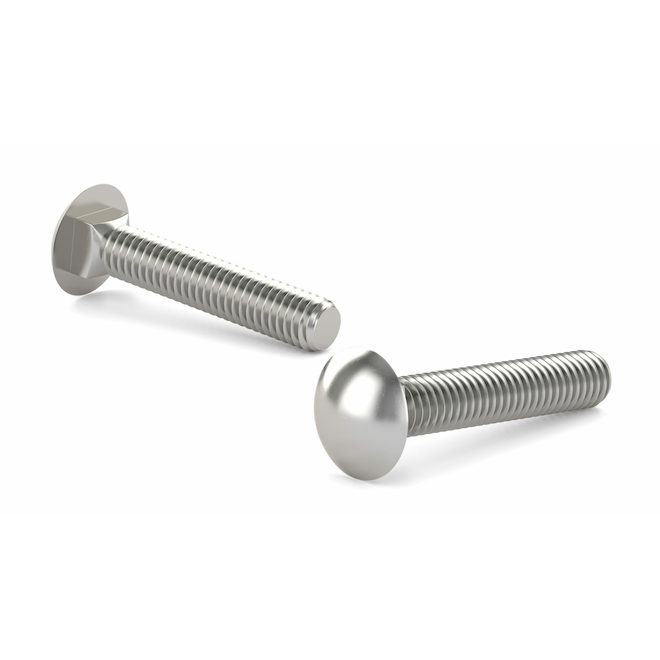 Reliable Carriage Bolt 1/4 x 2-in with Round Head in Stainless Steel - Box of 50