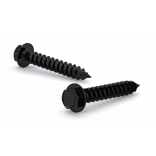 Reliable Screws #10 x 3/4-in with Hex Tip - Black - Box of 100