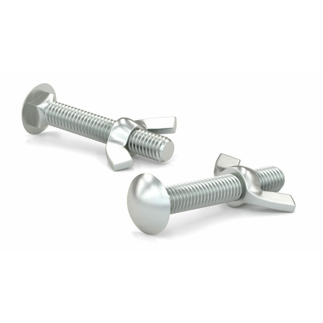 Reliable Carriage Bolts and Wing Nuts 1/4 x 3-in Zinc-Plated - 9-Pack