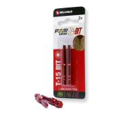 Embouts T-15 PWR DRIVE Reliable pour visseuse à impact, zinc rouge, paquet de 2