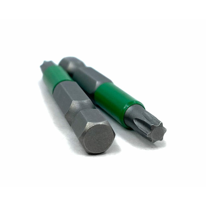 Reliable PWR DRIVE T-25 Bits for Impact Drivers - Green Finish - Pack of 2