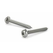 Vis à métal Reliable à tête ronde no 6 x 5/8 po et embout carré, blanc, paquet de 12