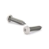 Vis à métal Reliable à tête ronde no 8 x 1 1/2 po et embout carré, blanc, paquet de 4
