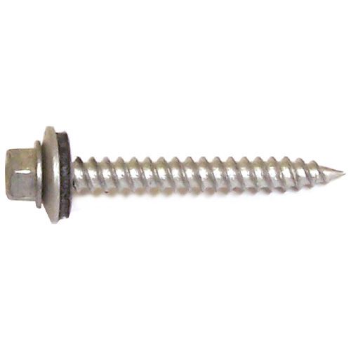 Reliable Roof Metal Screws - Hex Head - Steel and Neoprene Washer - Self-Tapping - #9 dia x 2-in L - 500-Pack