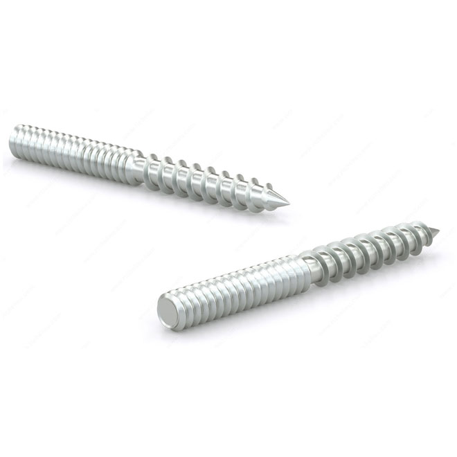 Reliable Fasteners Hanger Bolts - 1/4-in dia x 2 1/2-in L - Zinc-Plated - 4 Per Pack