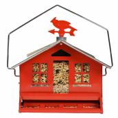 Mangeoire à oiseaux Squirrel-Be-Gone II par Perky-Pet 14 po style champêtre acier rouge