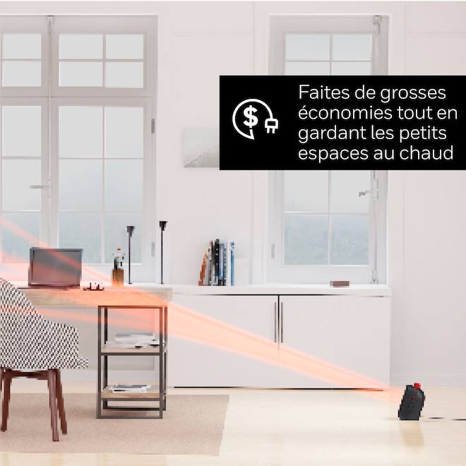 Radiateur électrique portatif noir Honeywell 1500 W, couvre 200 pi²