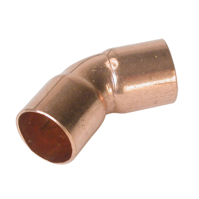 Pipe Fitting Bow Elbow Copper Solder Water System Installation 45deg Angle 