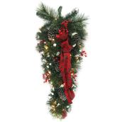 Couronne oblongue décorée, illuminée et à piles, 32