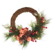 Couronne artificielle décorée, tissu et plastique, 21