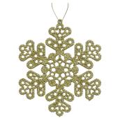 Set of 10 Tree Ornaments - Snowflakes - 6.75" - Gold
