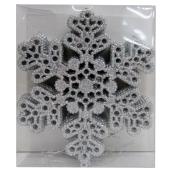 Set of 10 Tree Ornaments - Snowflakes - 6.75" - Silver