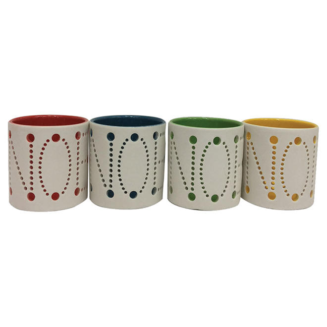 Winter Plaid Ceramic Candle Holder (Set of 2) main image 0
