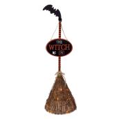 Halloween Lighted Witch Broom - 11'' x 36''