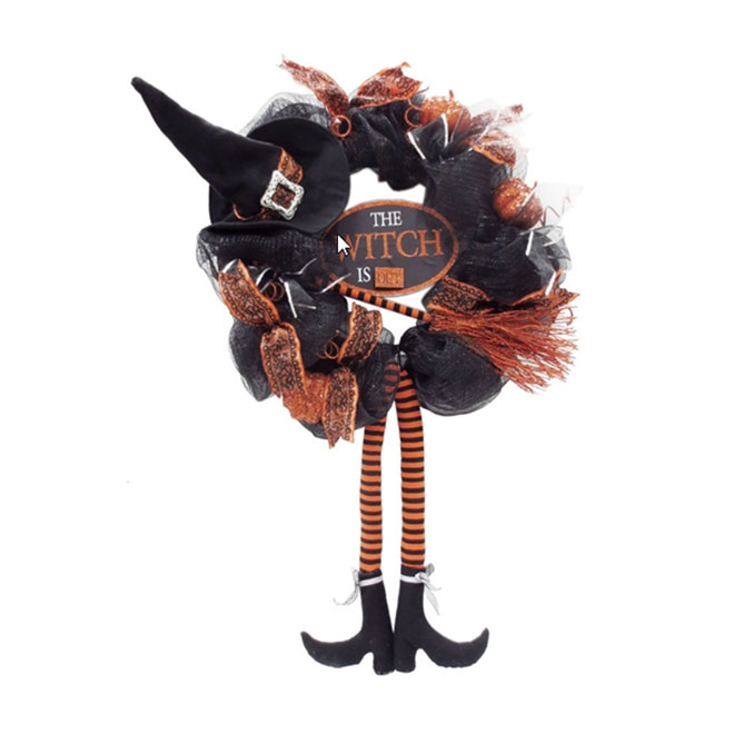 HOLIDAY LIVING Orange Witch Legs Wreath - 24'' x 41.5'' LW01-HHMR011 | RONA