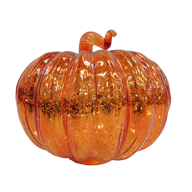 lighted glass pumpkin