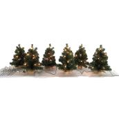 Creative Design Green Illuminated Tree Set - PVC - 10-in x 18-in - 6 Pack