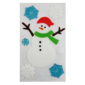 Bonhomme de neige et flocons de neige autocollants, 12/pces