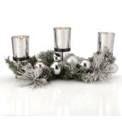 Centre de table en branches de pin, 28", argent