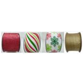 Ruban festif en tissu, 2,5" x 30', couleurs assorties