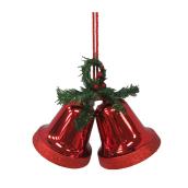 Cloche double décorative en plastique, rouge