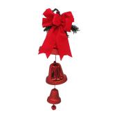 Cloche triple décorative en plastique, rouge